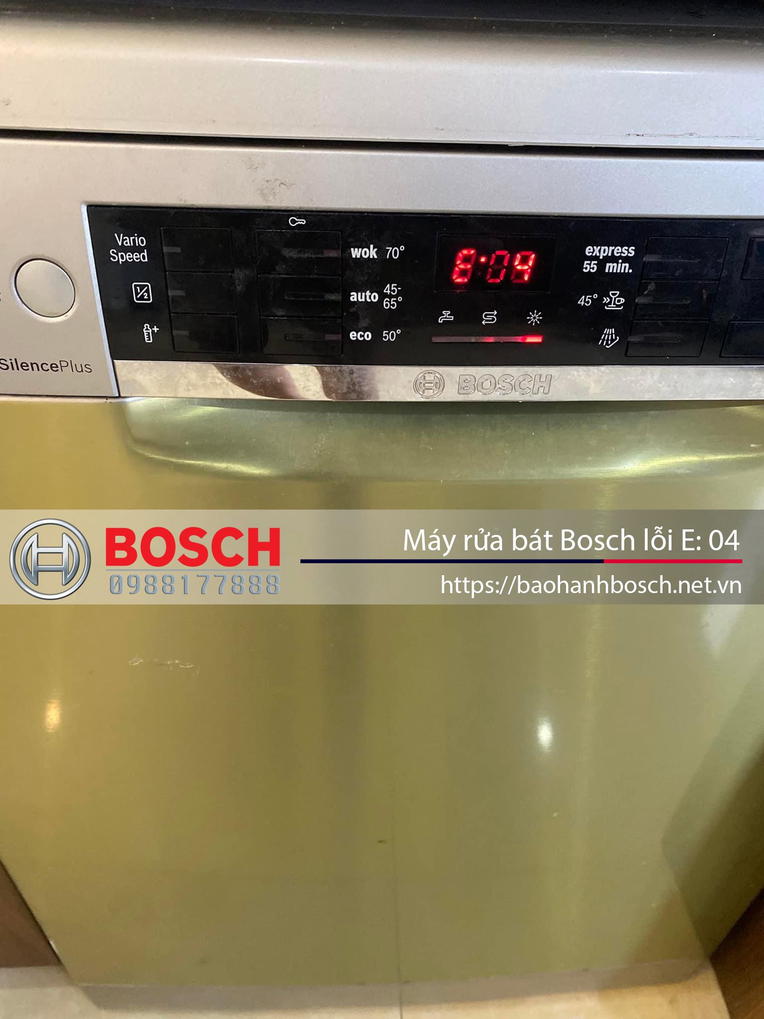Máy rửa bát Bosch lỗi E04