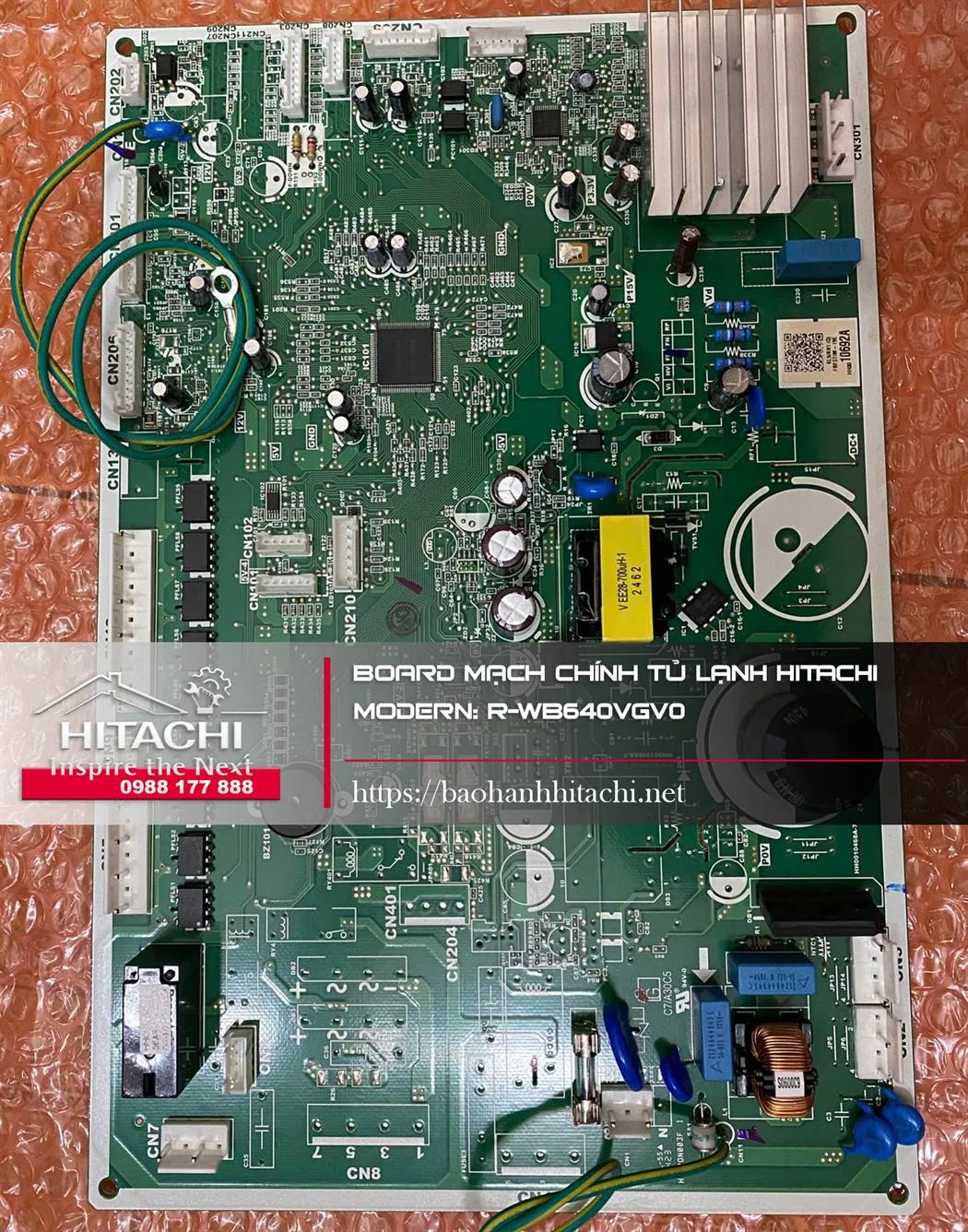 Bo mạch điện tử lạnh Hitachi R-WB640VGVO, linh kiện công nghệ cao, thiết bị điện tử nhà lạnh, sửa chữa board mạch điều khiển tủ lạnh Hitachi Uy tín.