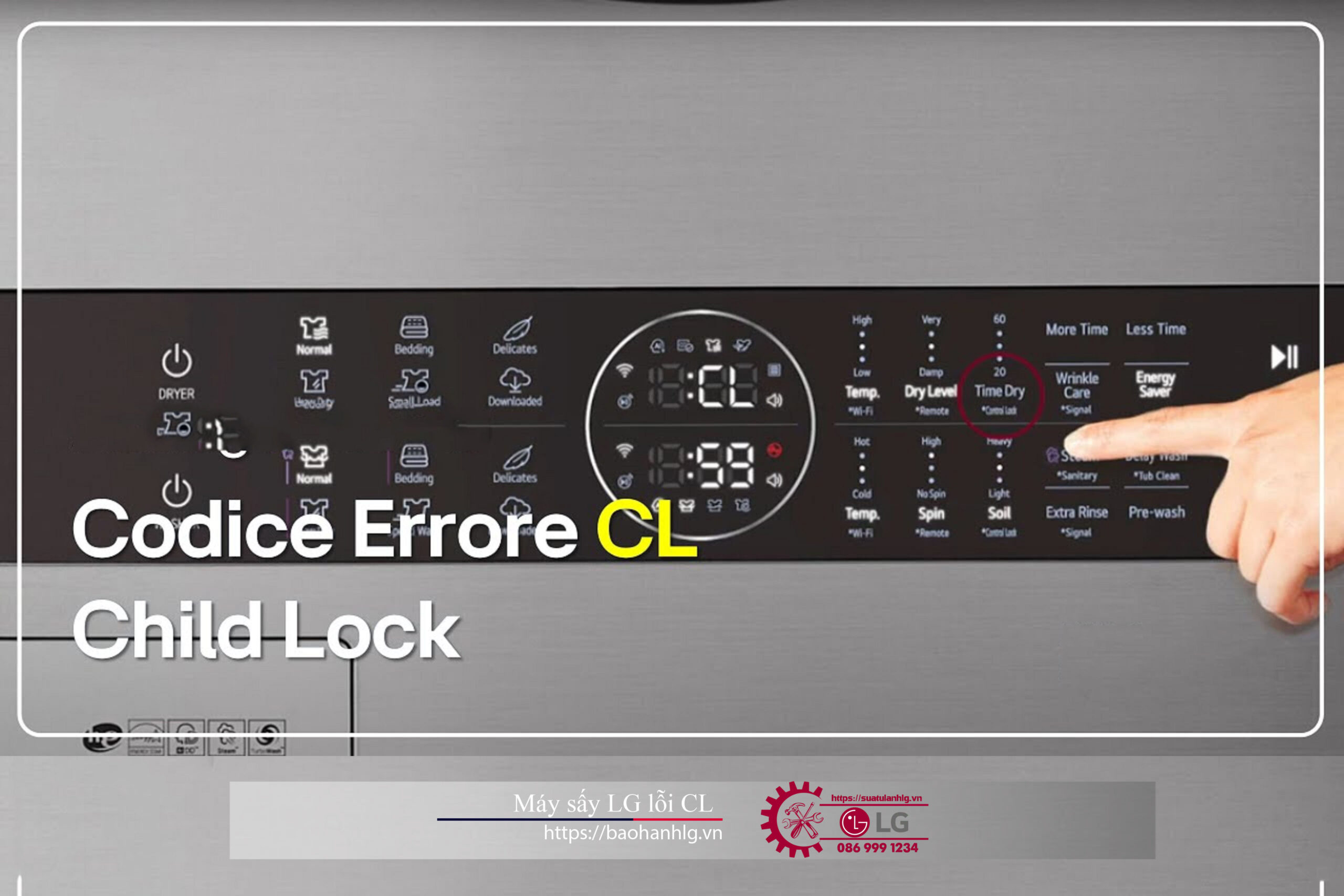Làm thế nào để xử lý máy sấy LG lỗi CL?