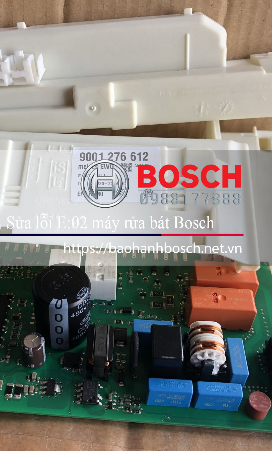 Lỗi E02 máy rửa bát Bosch có thể do hỏng mạch công suất