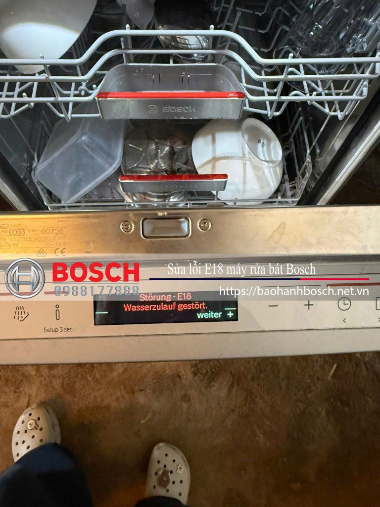 Bảo hành Bosch, sửa lỗi E18 máy rửa bát Bosch, trung tâm bảo hành Bosch chính hãng, dịch vụ sửa chữa máy rửa chén Bosch, bảo trì và trợ giúp kỹ thuật Bosch.