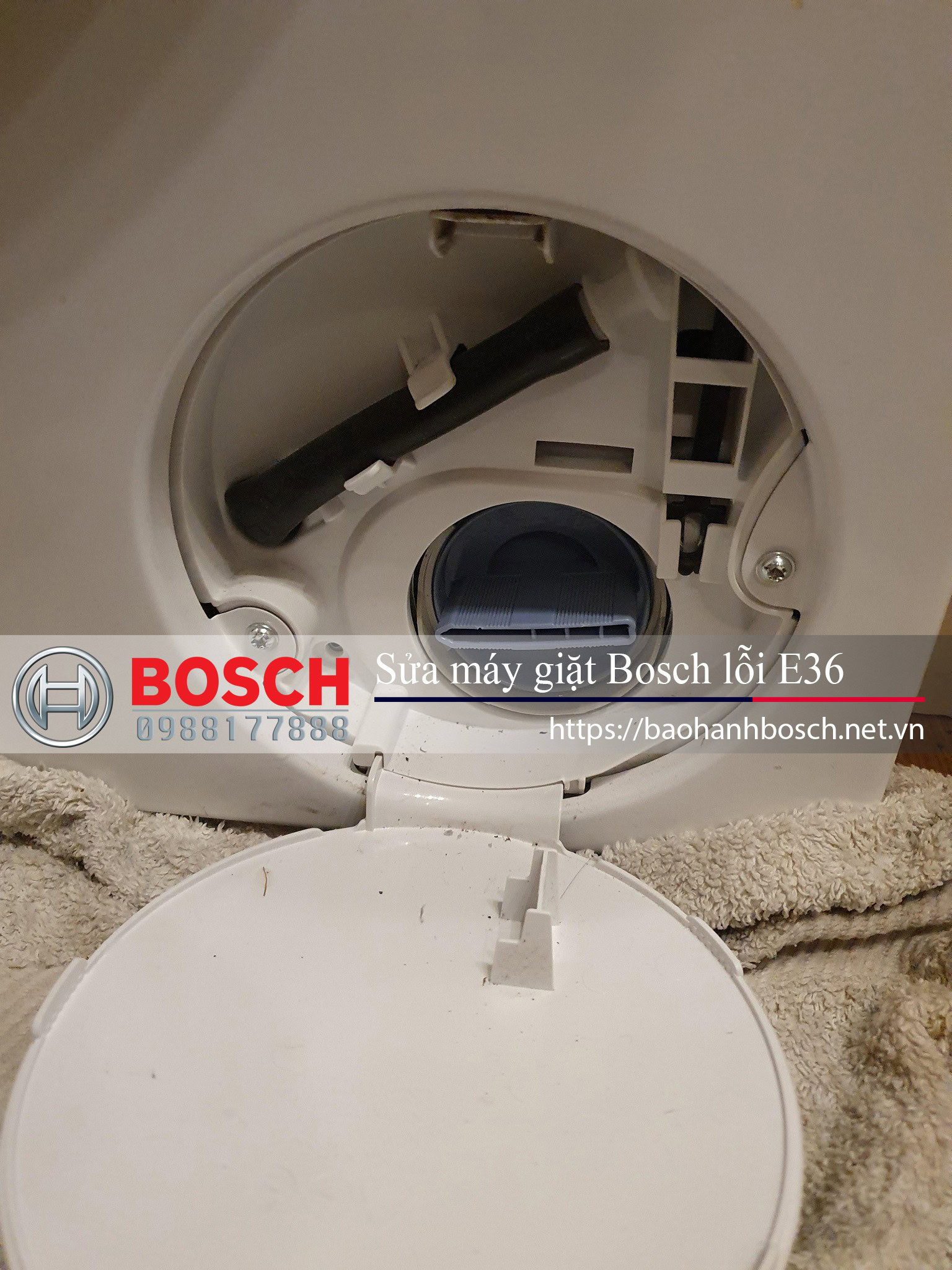 Bảo hành sửa chữa máy giặt Bosch lỗi E36 uy tín tại cửa hàng Uy tín.