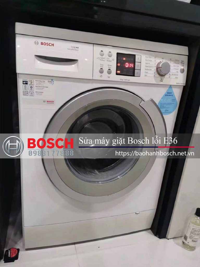 Bảo hành máy giặt Bosch chính hãng, sửa lỗi E36, dịch vụ bảo trì và sửa chữa máy giặt Bosch tại địa chỉ uy tín.