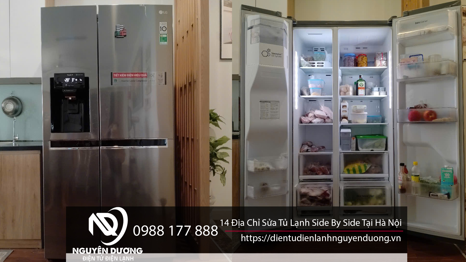 Lò vi sóng và tủ lạnh side by side tại Hà Nội, dịch vụ sửa chữa điện tử điện lạnh Nguyên Dương, địa chỉ uy tín, chuyên nghiệp, phục vụ nhanh chóng, đảm bảo chất lượng.