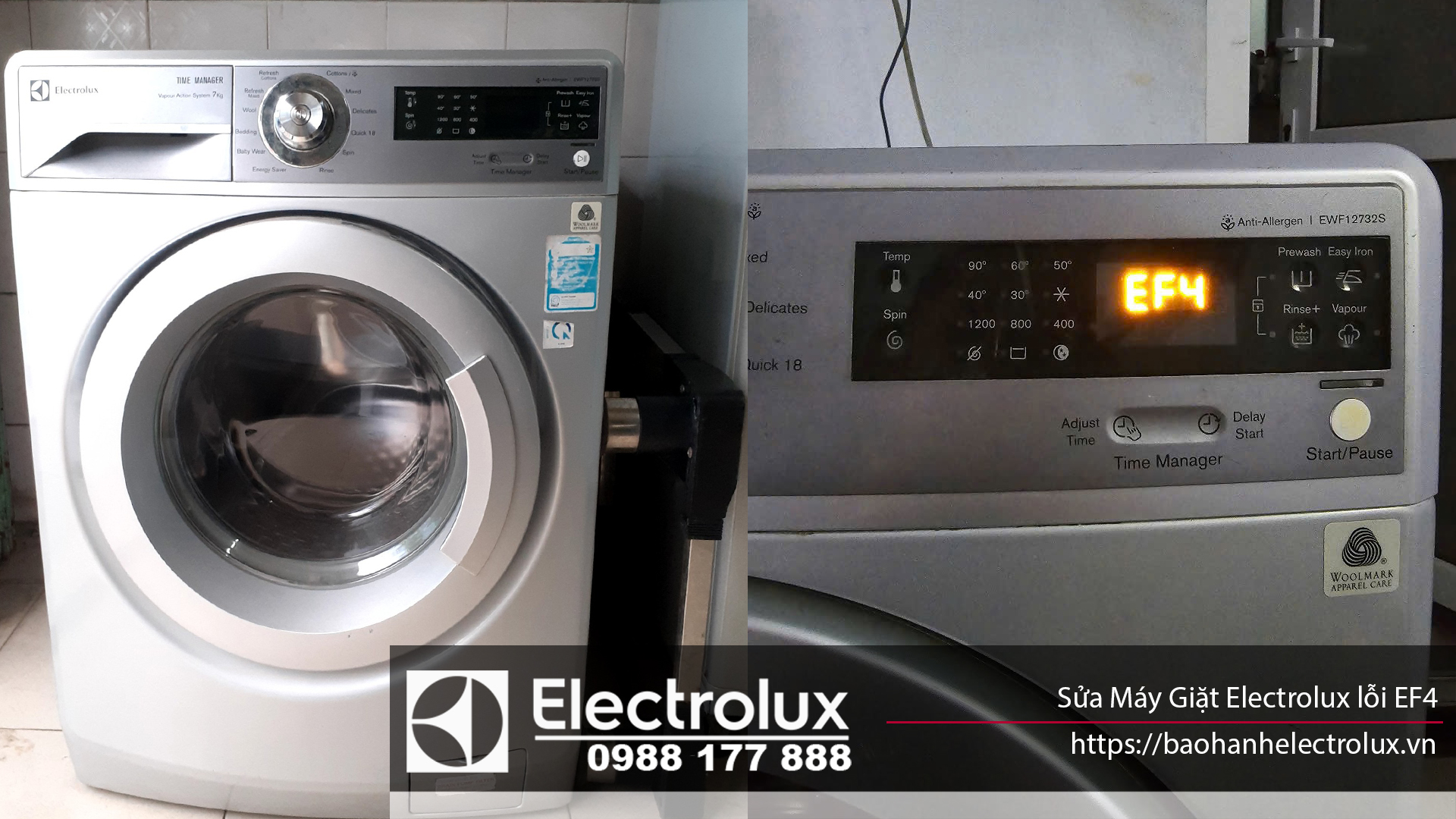 Sửa máy giặt Electrolux lỗi EF4