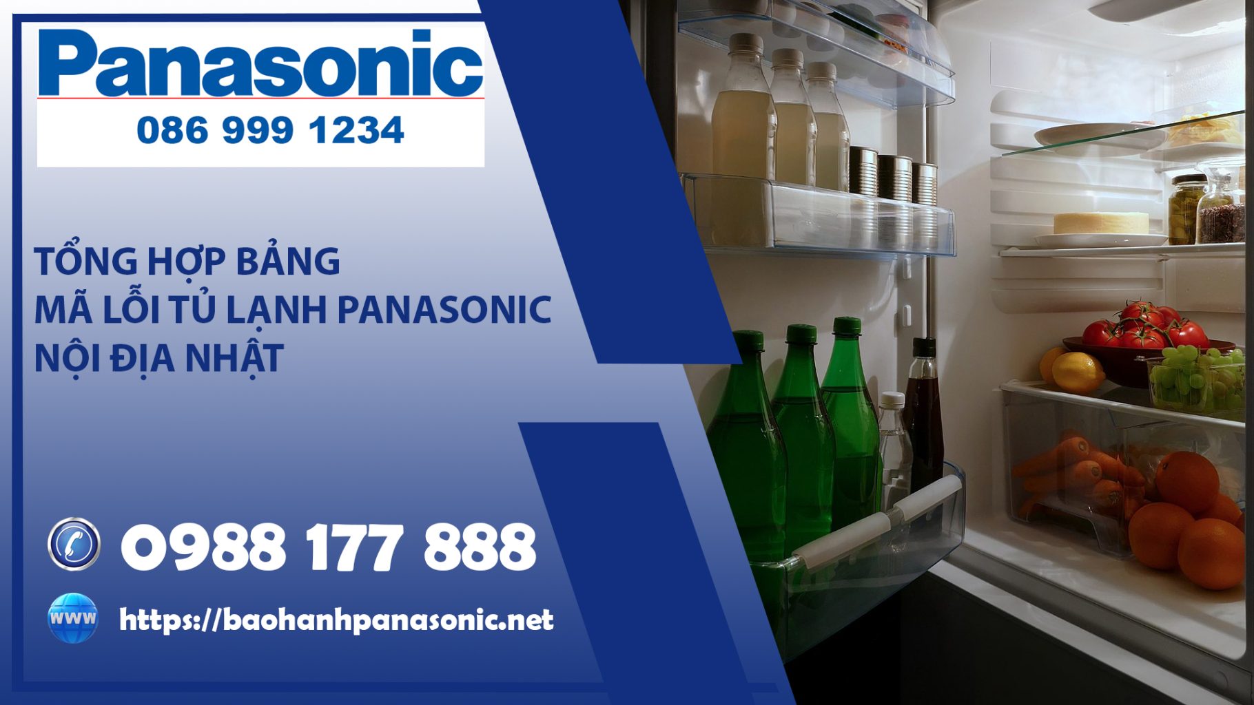 Mã lỗi tủ lạnh Panasonic nội địa Nhật