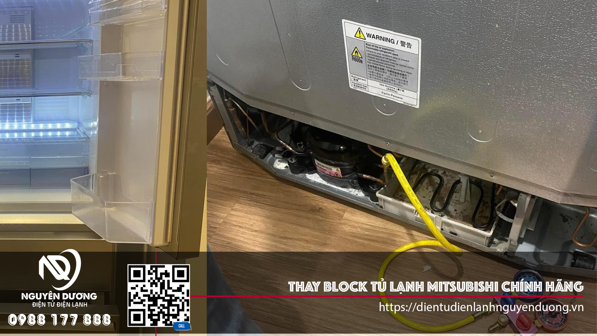 Thay Block Tủ Lạnh Mitsubishi Chính Hãng