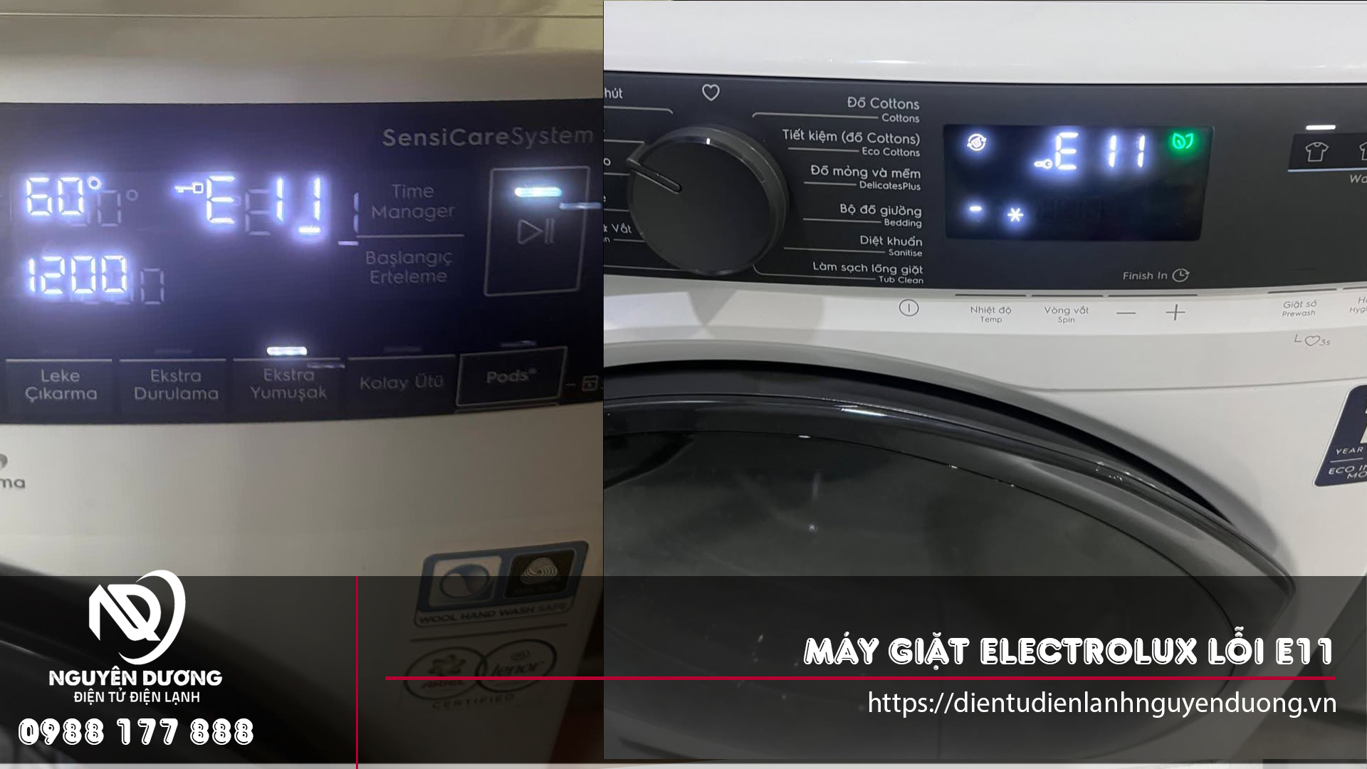 Sửa chữa máy giặt Electrolux lỗi E11
