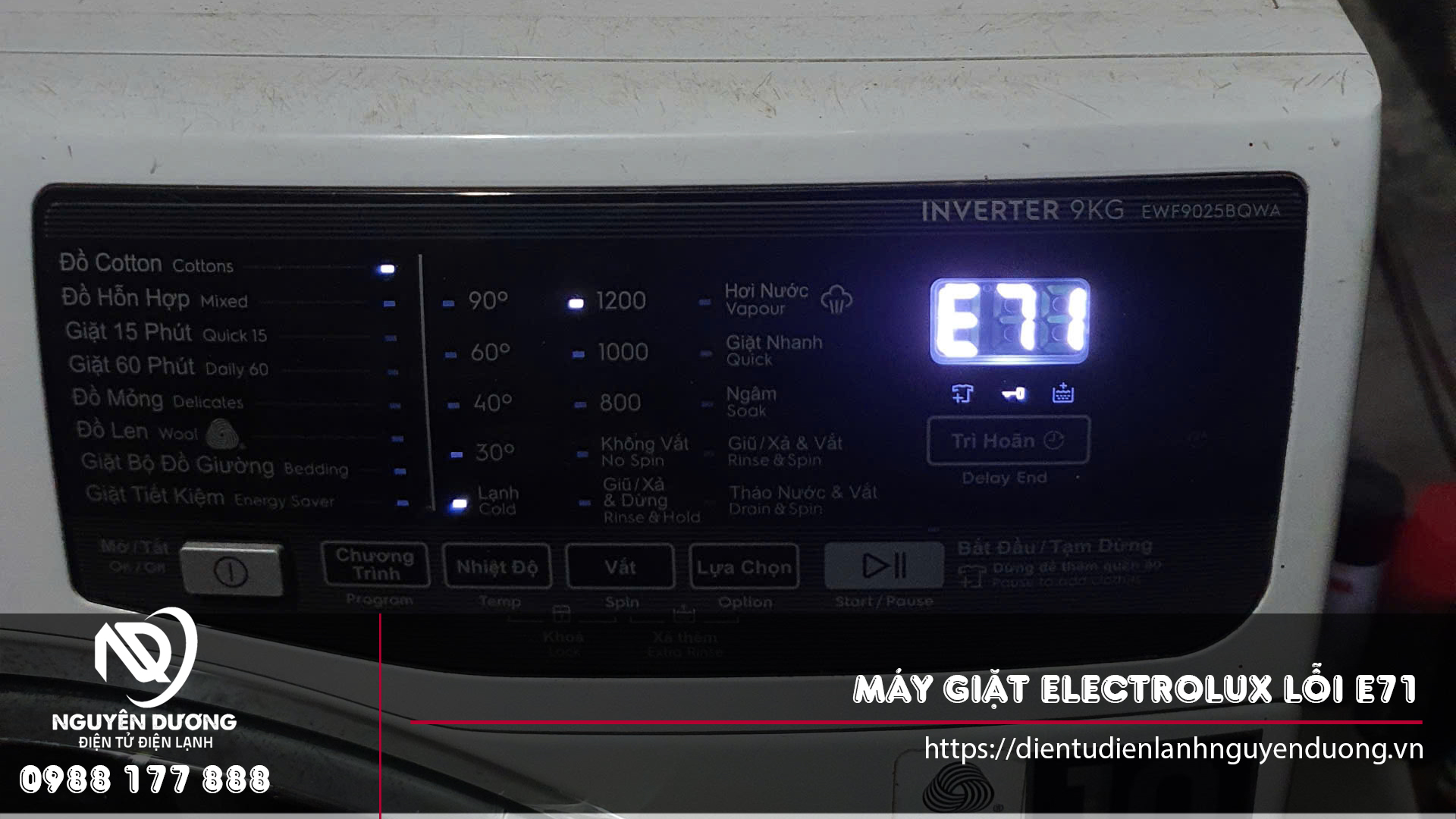 Sửa chữa máy giặt Electrolux lỗi E71
