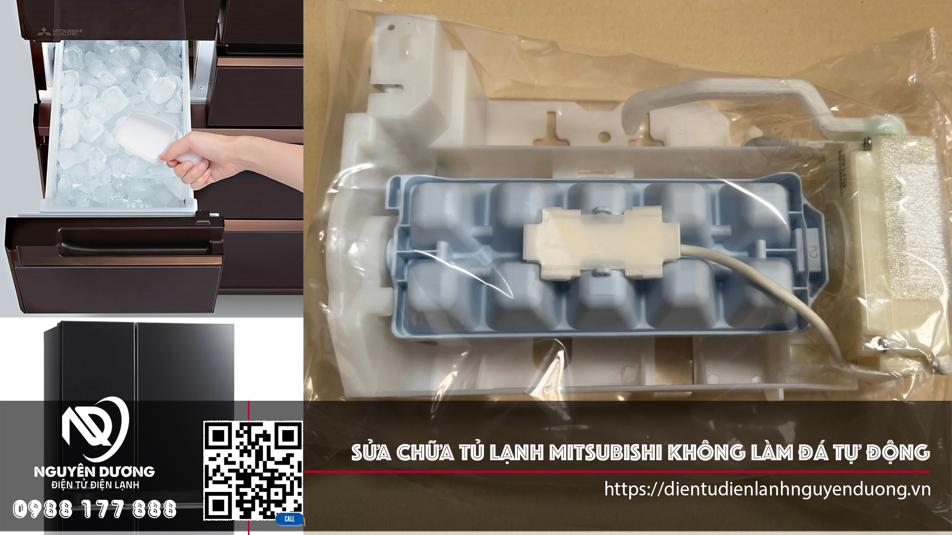 Sửa Chữa Tủ Lạnh Mitsubishi Không Làm Đá Rơi