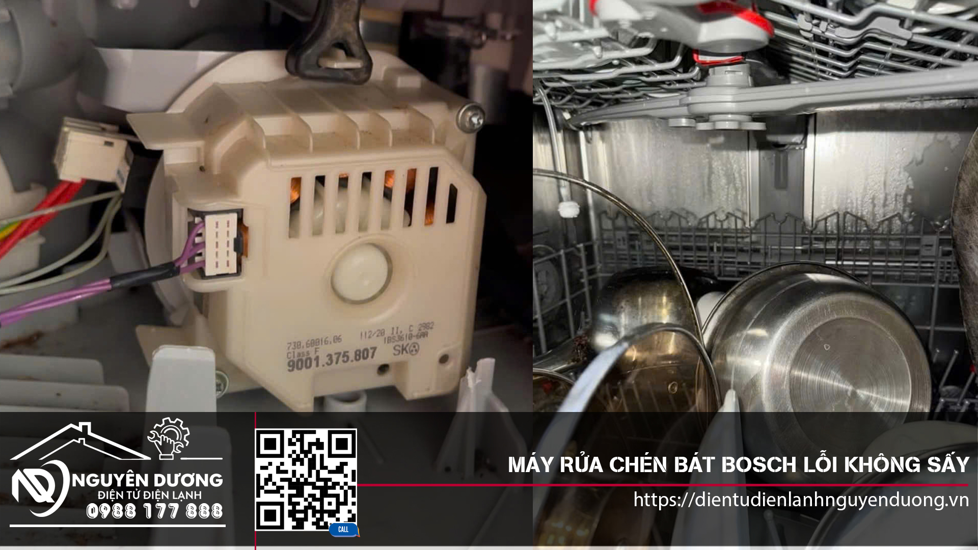 Máy Rửa Chén Bát Bosch Lỗi Không Sấy Do Hỏng Bơm Nhiệt