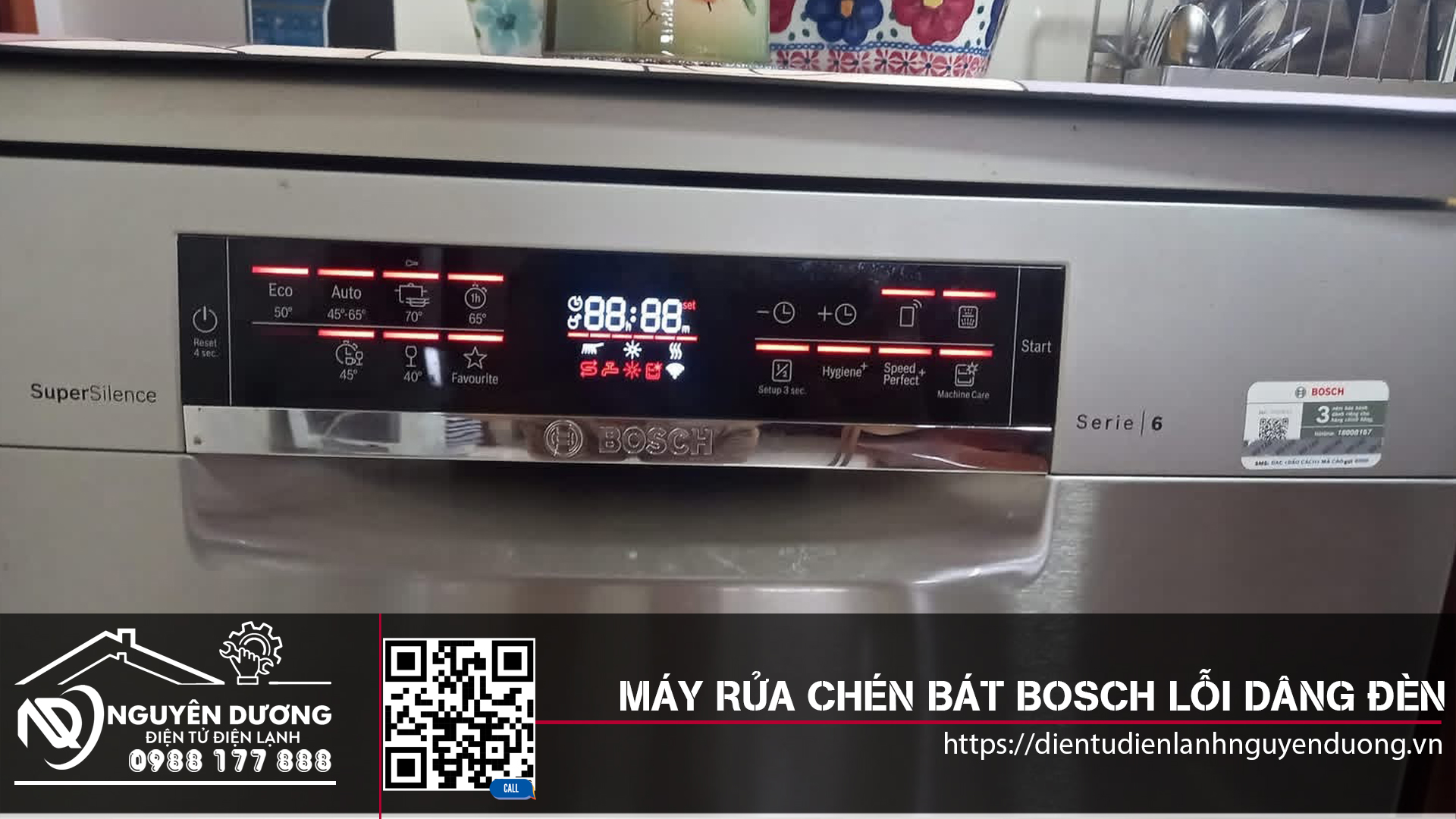 Máy Rửa Chén Bát Bosch Lỗi Dâng Đèn