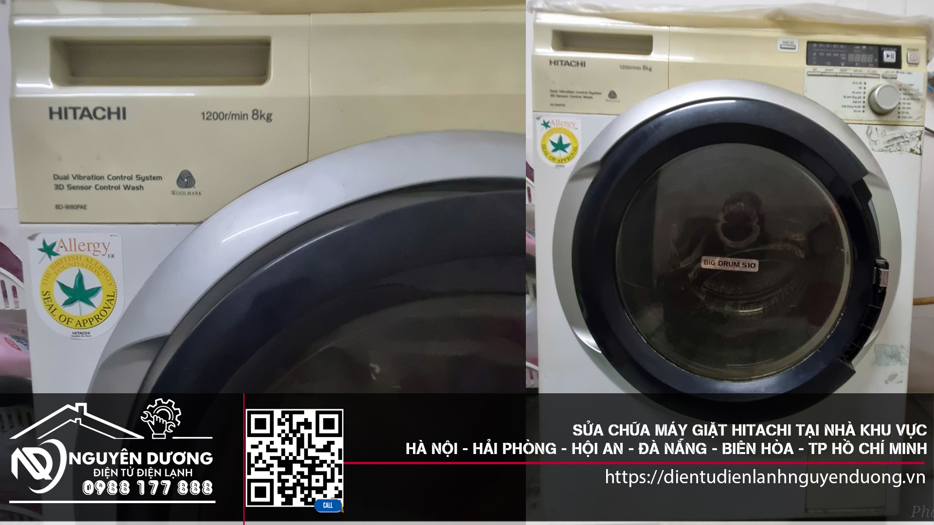 Sửa Chữa Máy Giặt Hitachi Tại Nhà, Dịch Vụ Có Tại Hà Nội - Hải Phòng - Hội An - Đà nẵng- Biên Hòa - Tp Hồ Chí Minh