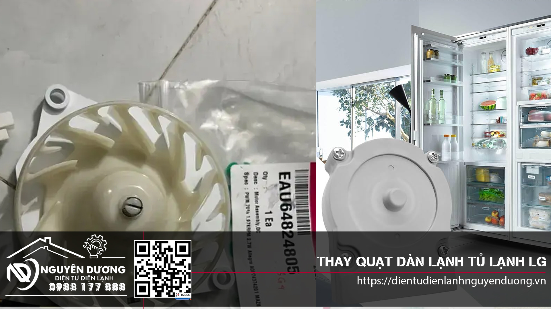 Thay Quạt Dàn Lạnh Tủ Lạnh LG Side By Side