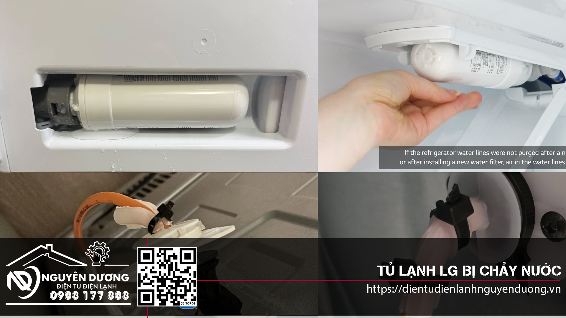 Tủ Lạnh LG Bị Chảy Nước Do Tắc Bộ Lọc, Hoặc Các Đầu Cút Nối Bị Rỉ Nước